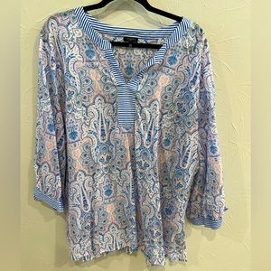 Talbots Womens 3X Lightweight Paisley Top